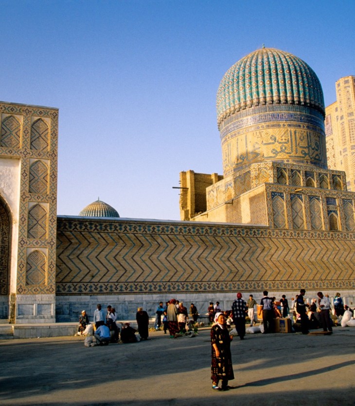 A street market outside the Registan. Photograph Alamy via The Guardian