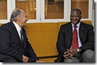 His Highness the Aga Khan with Prime Minister of Mali, Modibo Sidibé at the Prime Minister’s Office.