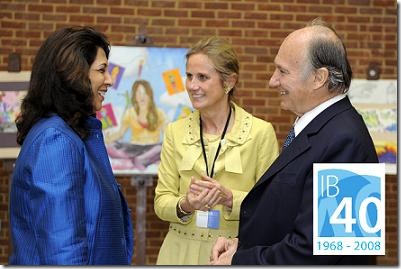 left to right Indu Shahani, Monique Seefried and the Aga Khan