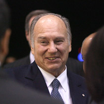 The Muslim`s spiritual leader Aga Khan greets people at the airport Sunday evening after his arrival in Calgary. Christina Ryan, Calgary Herald