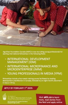 Aga Khan Foundation Canada Internship Programs For 2009-10