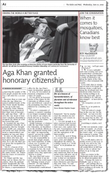 Aga Khan-TheGlobeAndMail_10June2009