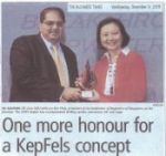 Aziz Merchant with Lee Bee Wah President of Institute of Engineers Singapore