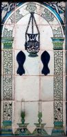 Tile panel depicting a mihrab Tile panel depicting a mihrab