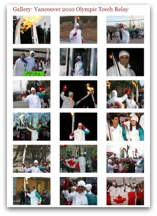 Olympic Torch Bearers from the Ismaili community carry the flame in Vancouver