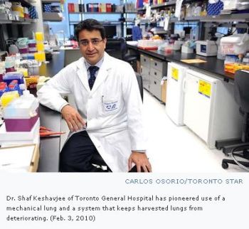 Shaf Keshavjee of Toronto General Hospital CARLOS OSORIO TORONTO STAR