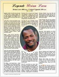 Cricket Legend Brian Lara - by Vali Jamal