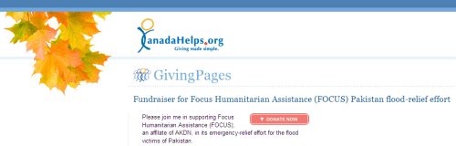 Toronto youth mobilize in support of Focus Humanitarian Assistance (FOCUS) emergency-relief effort for the flood victims of Pakistan Toronto youth mobilize in support of Focus Humanitarian Assistance (FOCUS) emergency-relief effort for the flood victims of Pakistan