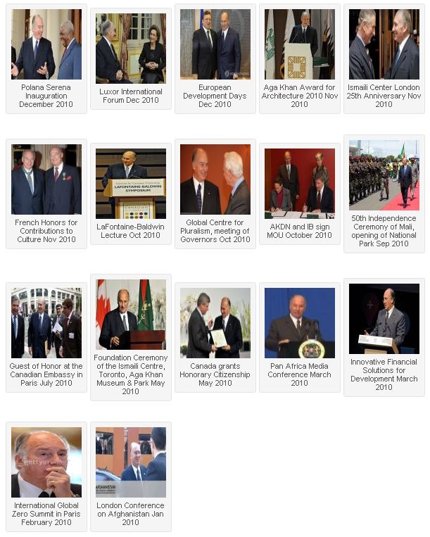 Major Ismaili Institutional/Imamat Events of 2010