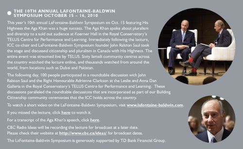 Institute for Canadian Citizenship - Newsletter 