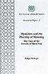 Mysticism and the Plurality of Meaning: The Case of the Ismailis of Rural Iran