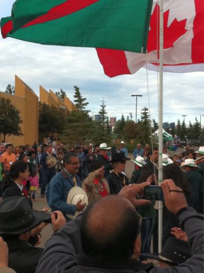 At the Ismaili Muslim Community pancake breakfast with Mayor Nenshi