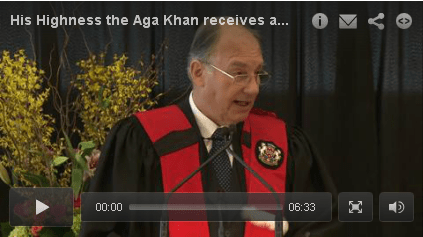 Video: His Highness the Aga Khan receives an honorary doctorate from the University of Ottawa