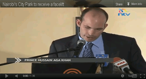 Video: Prince Hussain Aga Khan - Nairobi City Park to receive a facelift Video: Prince Hussain Aga Khan - Nairobi City Park to receive a facelift