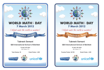 Tabreek Somani topped in World Maths Day 2012 throughout QSI International School of Bishkek and Kyrgyzstan