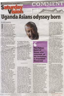 Uganda Asians odyssey born: Article on Vali Jamal's upcoming book