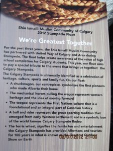 Explanation of the Ismaili Muslim Stampede Float