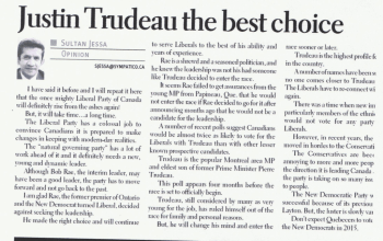 Sultan Jessa Opinion: Justin Trudeau