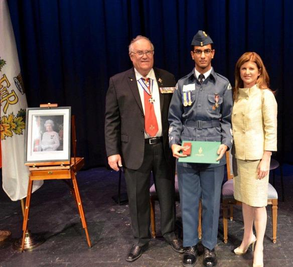 Hussein Merchant, Air Cadet Warrant Officer, receives Queen Elizabeth II Diamond Jubilee Medal Hussein Merchant