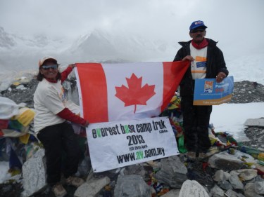 at Everest base camp