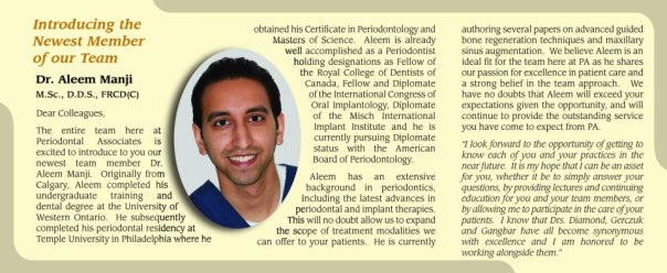 Dr. Aleem Manji - Youngest Ismaili Periodontist Dr Aleem Manji