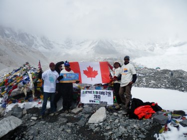 Everest base camp with guides