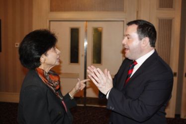 Mehrun (Mary) Hassanali with Jason Kenney MP for Calgary SE & Minister of Citizenship, Immigration & Multiculturalism