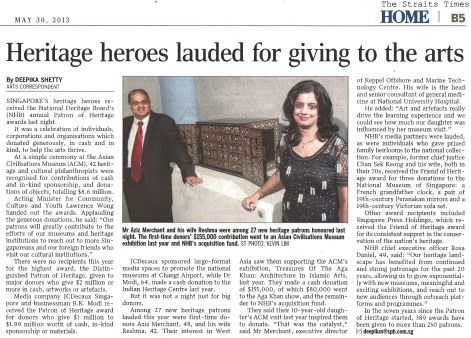 Heritage heroes lauded for giving to the arts