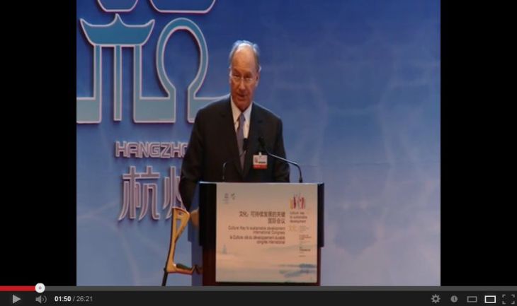Video Speech by His Highness the Aga Khan at the UNESCO Conference on Culture and Development in Hangzhou, China