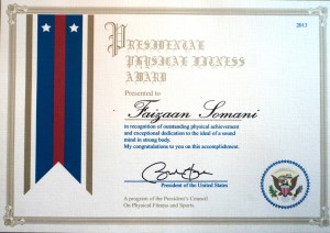 Faizaan Somani’s excellent performance at QSI International School of Bishkek during academic year 2012-13