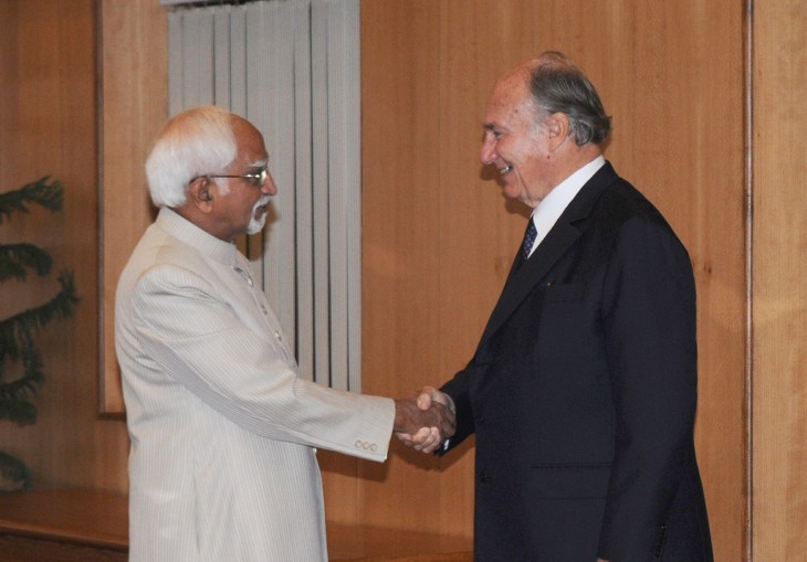 His Highness the Aga Khan with Vice President of India Shri Mohammad Hamid Ansari