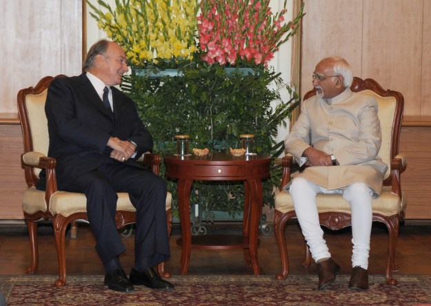 His Highness the Aga Khan with Vice President of India Shri Mohammad Hamid Ansari