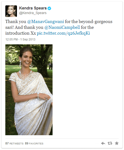 Most stylish celebrity wedding dresses of 2013 - Manav Gangwani Couture for Kendra Spears