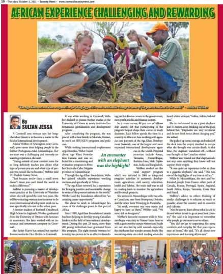 Sultan Jessa: Aga Khan Foundation Feature: African Experience Challenging and Rewarding