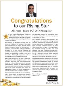Salute 2013 - Rising Star Award for Aly Kanji