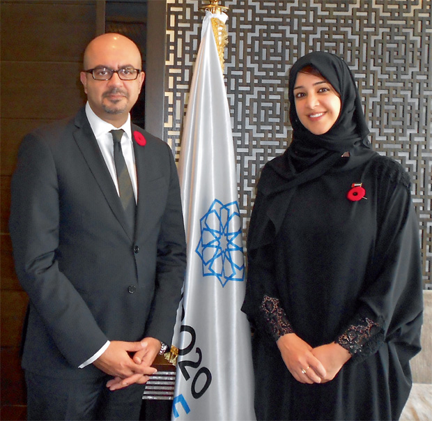 CONNECTING MINDS... Canadian Ambassador Arif Lalani with Reem Al Hashemi (image credit: Khaleej Times)