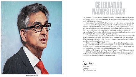 Going out in style - Nadir Mohamed's story at Rogers