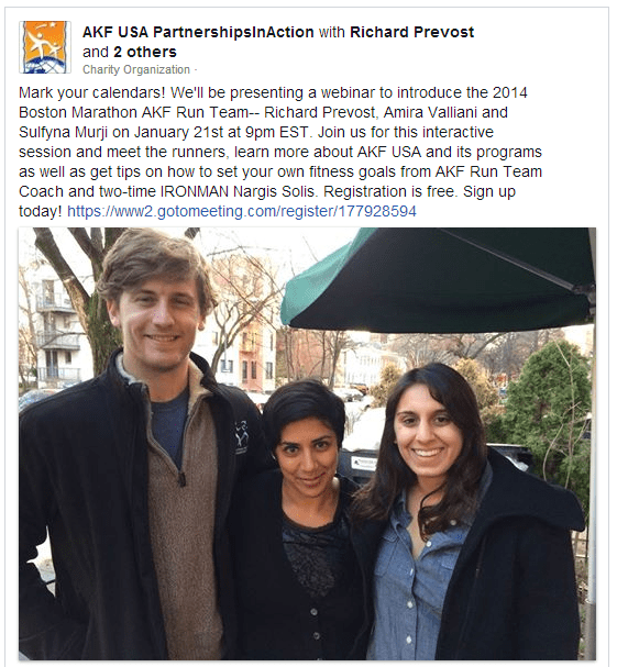 Join the Aga Khan Foundation USA Webinar to meet 2014 Boston Marathon AKF Run Team