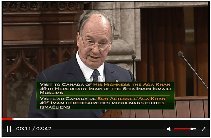 Aga Khan wants Canada as peace partner