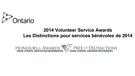 2014 Volunteer Service Awards: Celebrating the Contributions of Ontario's Volunteers