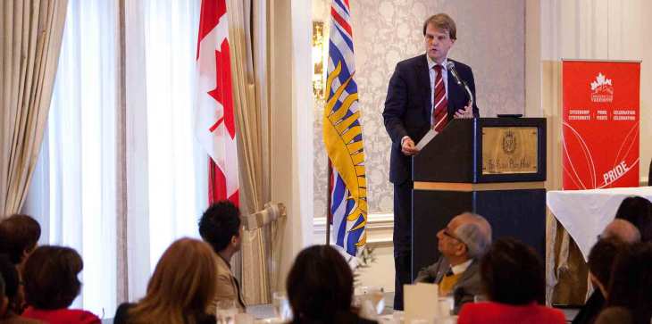 Minister Chris Alexander delivers a keynote address entitled "Strengthening the Value of Canadian Citizenship" at the Canadian Club of Vancouver – Vancouver, British Columbia.