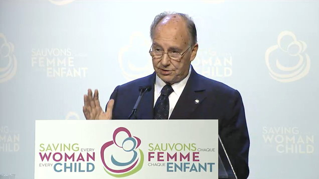 NEW VIDEO/AUDIO: His Highness the Aga Khan's remarks at the Summit on Maternal, Newborn and Child Health (Toronto, Canada)