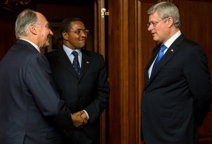 Canadian Prime Minister Stephen Harper and his wife having Dinner with His Highness the Aga Khan & Tanzanian President Jakaya Kikwete
