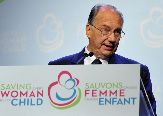 His Highness the Aga Khan, Chairman of the Aga Khan Development Network, delivers remarks.