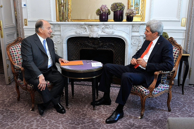 US Secretary Kerry Meets With His Highness the Aga Khan in Paris