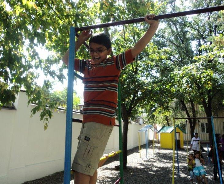 Faizaan Somani at School Playground - Faizaan Somani continued achieving excellence at QSI International School of Bishkek