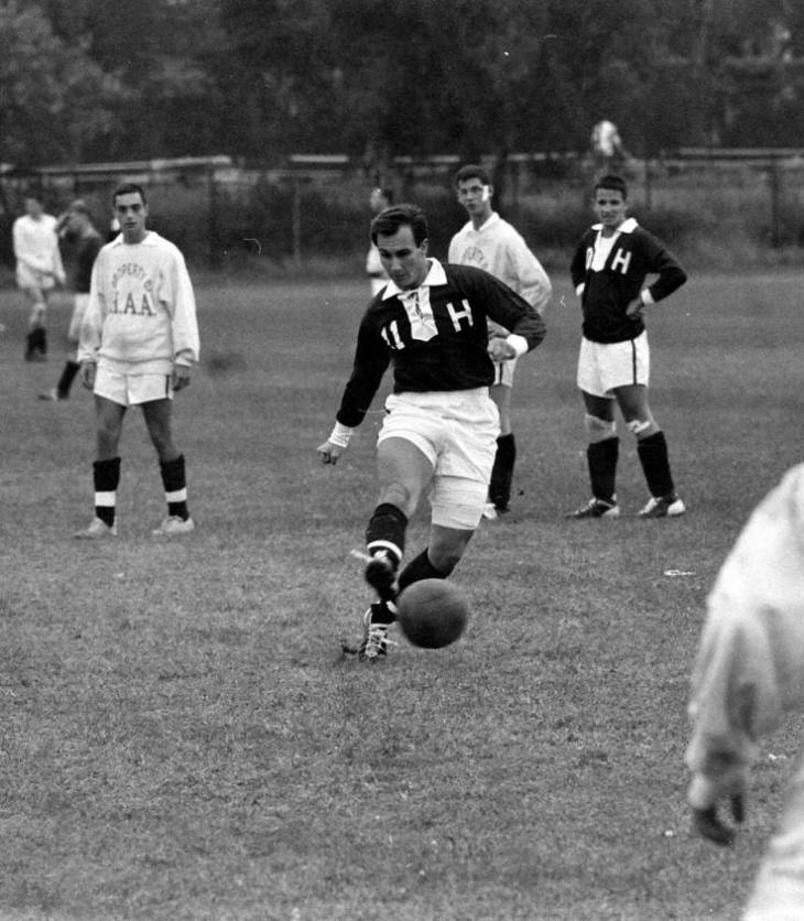 His Highness the Aga Khan playing soccer at Harvard (Image - Life Magazine)