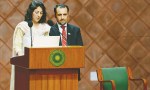 Samina and Mirza Ali Baig at jam packed Aga Khan University Hospital’s gymnasium