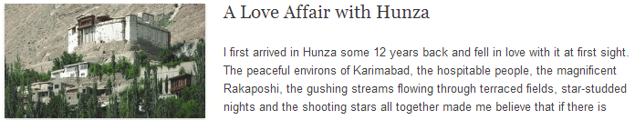 A Love Affair with Hunza
