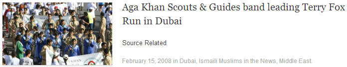 Aga Khan Scouts & Guides band leading Terry Fox Run in Dubai